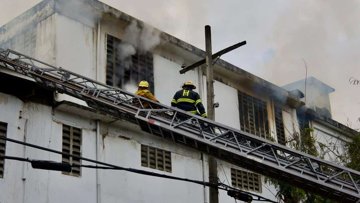 Solo se registran daños materiales por fuego en el Banreservas