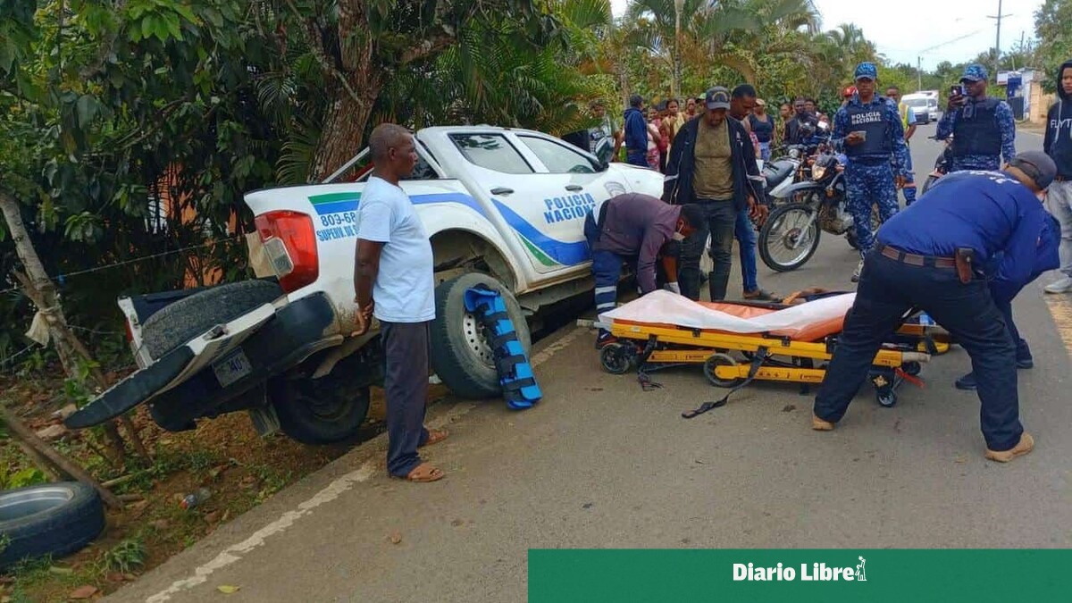 Tres policías resultan heridos en accidente de tránsito en El Valle de Hato Mayor